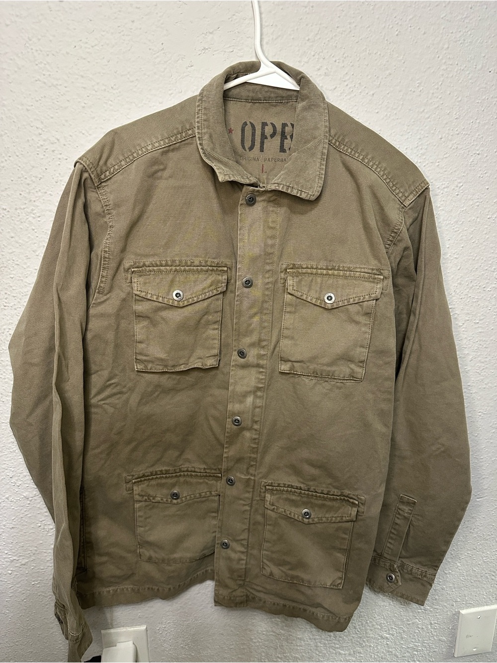 Men's Olive Military Field Jacket with Utility Pockets